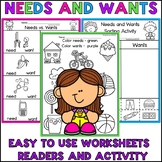 Needs vs Wants Worksheets and Activities Kindergarten Firs