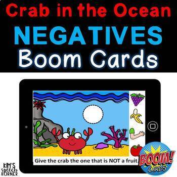 Preview of Negation Boom Cards | Digital Speech Therapy Activities | Negatives