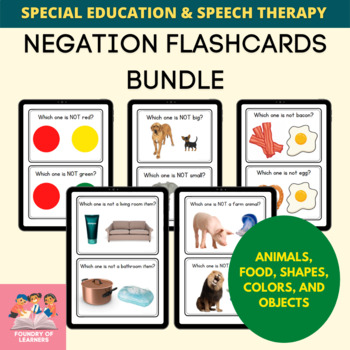 Preview of Negation Flashcards Bundle For Special Education And Speech Therapy