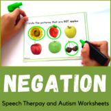Negation Speech Therapy Worksheets - Identifying from a fi