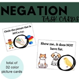 Negation Task Cards - Speech Therapy: SLP. Learn NO & NOT 