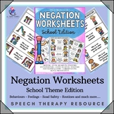 Negation Worksheets - No Prep - Speech Therapy - School & 