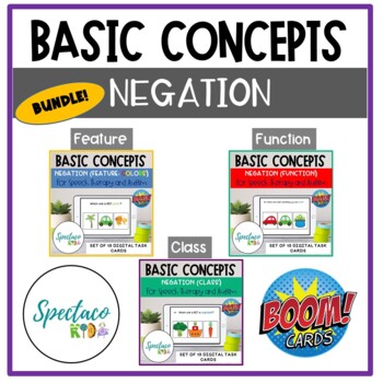 Preview of Negation basic concepts bundle for Speech Therapy kindergarten Boom Cards