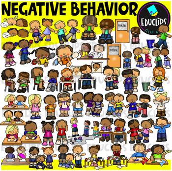 Preview of Negative Behavior Clip Art Set {Educlips Clipart}