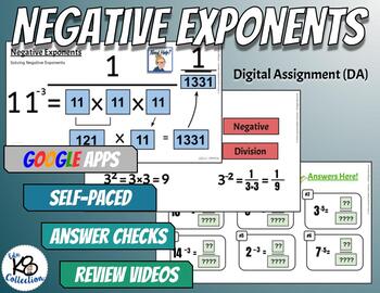 Preview of Negative Exponents  - Digital Assignment