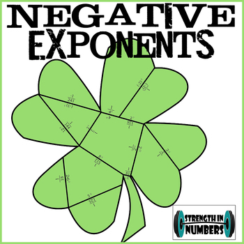 Preview of Negative Exponents Rule St. Patrick's Day Shamrock Puzzle
