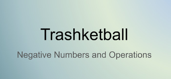 Preview of Negative Number Operations Trashketball