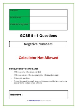 negative numbers problem solving tes