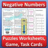 Negative Numbers Review Activities Adding and Subtracting 