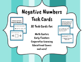 Negative Numbers Task Cards - LOW/NO PREP ACTIVITIES