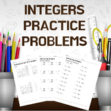 Negative Numbers Worksheets, Integer Number Lines, Orderin