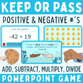 Preview of Negative & Positive Number Integers Add, Subtract, Multiply, Divide PPT Game