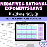 Negative & Rational Exponent Laws Matching Activity - Digi