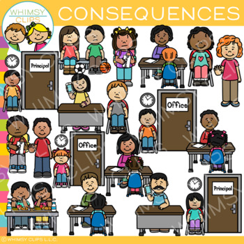 Preview of Negative School Behavior Consequences Clip Art