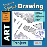 Negative Space Drawing Art Lesson for Middle or High School Art