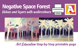 Negative Space Forest printable
