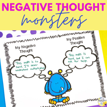 Preview of Changing Negative Thought Patterns: Negative Thought Monster Counseling Activity