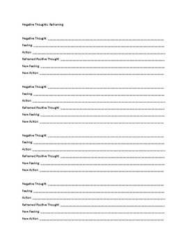 Cognitive Behavioral Therapy Worksheets Teaching Resources Tpt