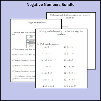 Preview of Negative Numbers Bundle