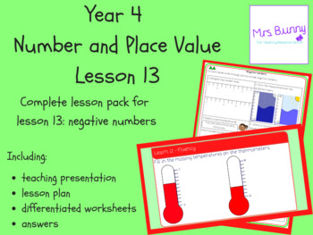 Preview of Negative numbers lesson pack (Year 4 Number and Place Value)
