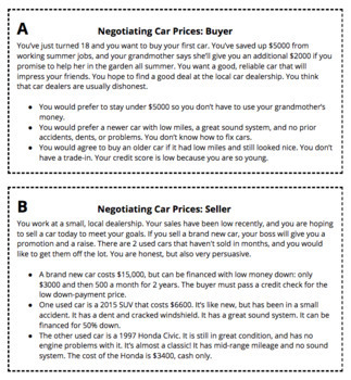 negotiation practice 6 role play cards dialogue vocabulary pdf business esl