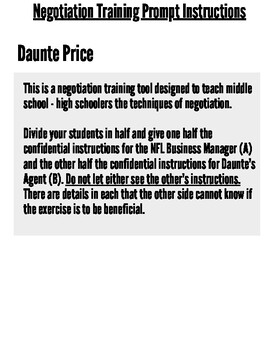 Preview of Negotiation Training Prompt - Daunte Price