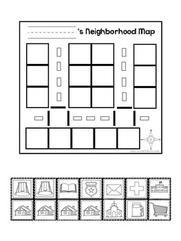 Neighborhood Map Activity by Bayoneta Bazaar | Teachers Pay Teachers