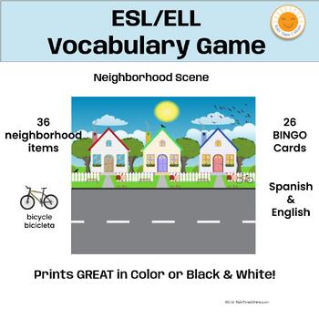 Preview of Neighborhood Vocabulary Game - ESL/ELL/ENL