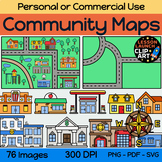 Neighborhood and Community Maps (Premade Maps of a Town pl