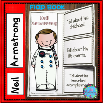 Preview of Neil Armstrong Writing Biography Graphic Organizers Project Template