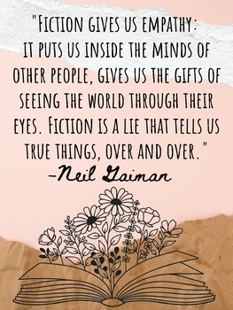 Neil Gaiman: Fiction Gives us Empathy Classroom Poster