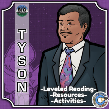 Preview of Neil deGrasse Tyson Biography - Reading, Digital INB, Slides & Activities