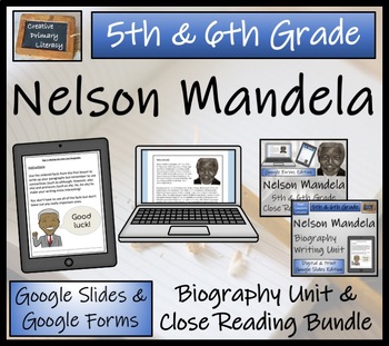 Preview of Nelson Mandela Biography & Close Read Bundle Digital & Print | 5th & 6th Grade