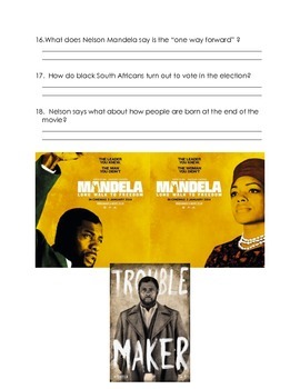 Gentage sig historie Auckland Nelson Mandela - A Long Walk to Freedom Movie Questions / Viewing Guide
