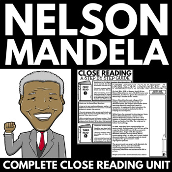 Preview of Nelson Mandela Close Reading Activities - Black History Month Unit Projects