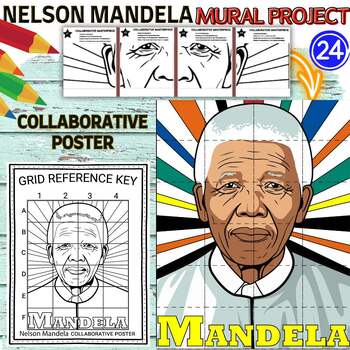 Preview of Nelson Mandela Collaboration Poster Mural project Black History Month Craft