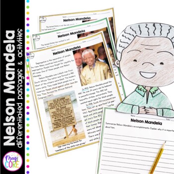 Preview of Nelson Mandela Differentiated Reading and Writing Activities