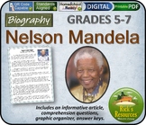 Nelson Mandela Biography Reading Comprehension - Print and