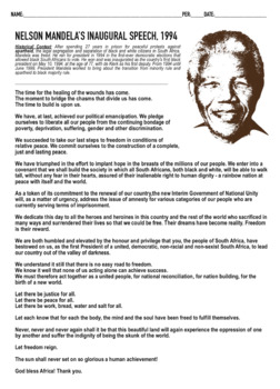 Preview of Nelson Mandela Inaugural Speech