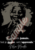 Nelson Mandela Poster- Je ne perds jamais!