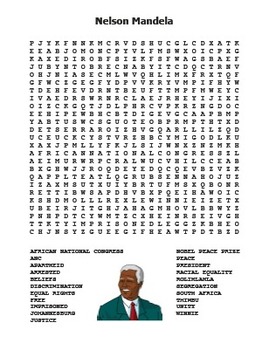Preview of Nelson Mandela Word Search