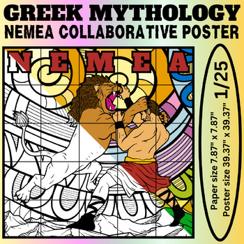 Preview of Nemea Collaborative Coloring Poster: Dive into the Myths of Greek Mythology