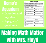 Nemo's Aquarium- Math Movie Sheet