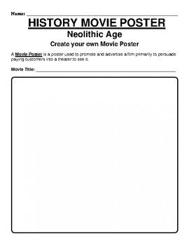 Preview of Neolithic Age "Movie Poster" WebQuest & Worksheet