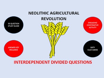 Preview of Neolithic Agricultural Revolution: Interdependent Divided Questions Activity