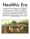 Neolithic Vocabulary Sheet