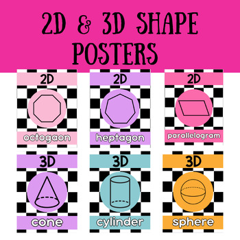 Preview of Neon 2D & 3D Shape Posters