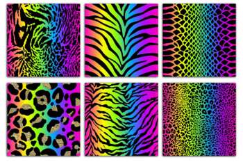 Neon Animal | Rainbow Seamless Paper by Fantasy Cliparts
