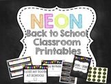 Neon Back to School Classroom Printables