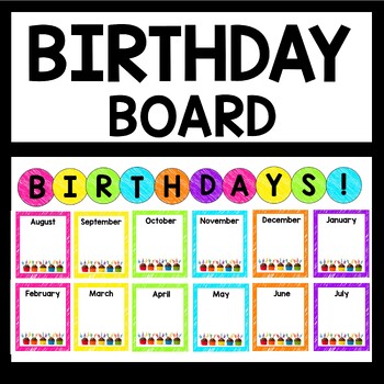 Neon Birthday Board Display and Class Book by Teaching Superkids